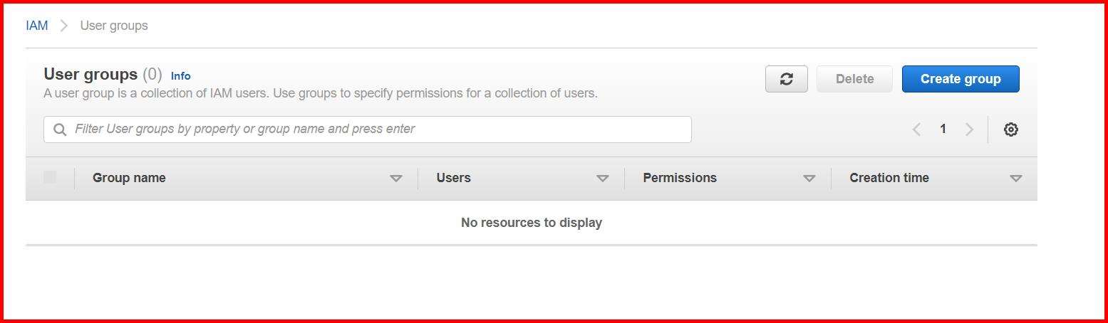 Picture showing the create group button